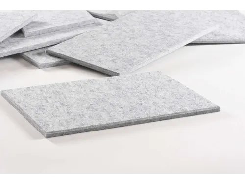 Akoestische PET-vilt Parallellogram tegels lichtgrijs 30x25cm 22 stuks