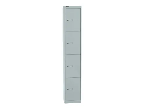 lockerkast,HxBxD 1802x305x305mm,1x4vakken,cil.-slot,romp lichtgrijs