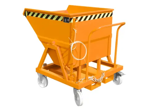 Kiepbak Staalplaat 1115x1010x1220mm Inh. 0.40m³ 1000kg Oranje