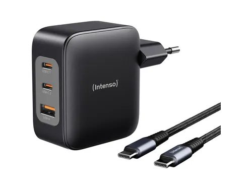 Power Adapter 100W 7810010 1xUSB-A 2xUSB-C GAN zwart