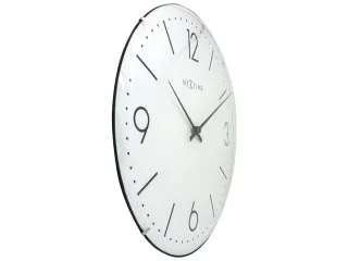 Wandklok NeXtime 35cm bol glas wit 'Basic Dome' streep/cijferaanduidin - 2