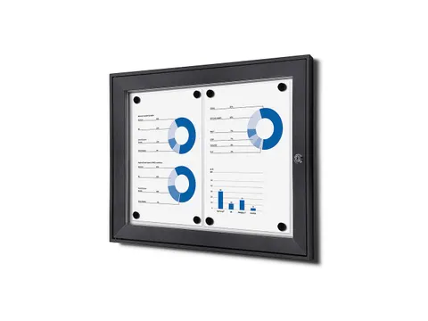 Vergrendelbaar vitrine mededelingenbord Indoor/Outdoor 2xA4 Antraciet