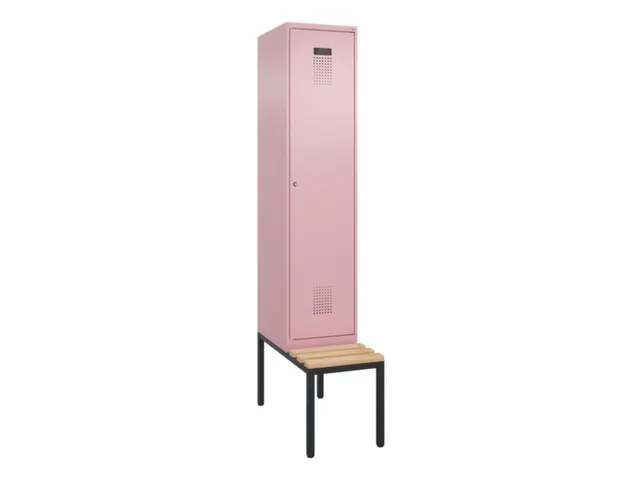 locker met bank,voor scheiding van kleding,HxBxD 2120x400x815mm,1vak