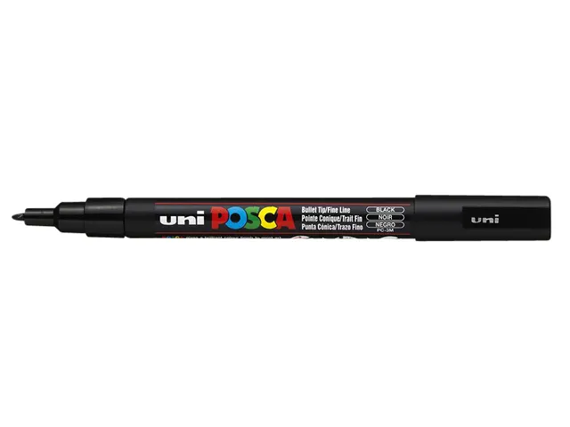 Verfstift Posca PC3M Fijne punt 0,9-1,3mm Zwart