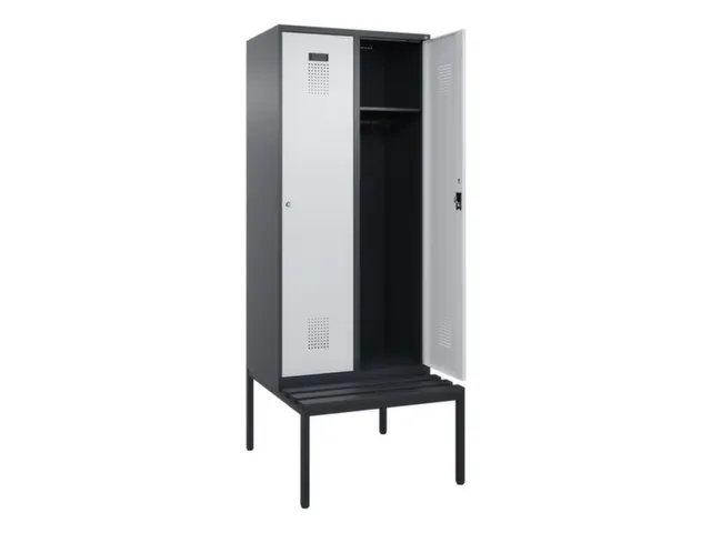 locker met bank,HxBxD 2120x800x815mm,2vak,vak B 400mm,cilinderslot