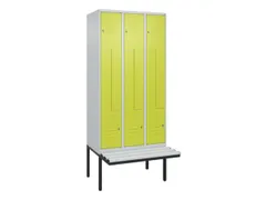 Z-garderobekast,HxBxD 2120x900x815mm,6vak,vak B 300mm,cil.-slot