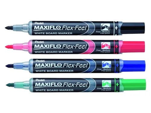 Viltstift Pentel MWL5SBF Maxiflo whiteboard rood 1-5mm