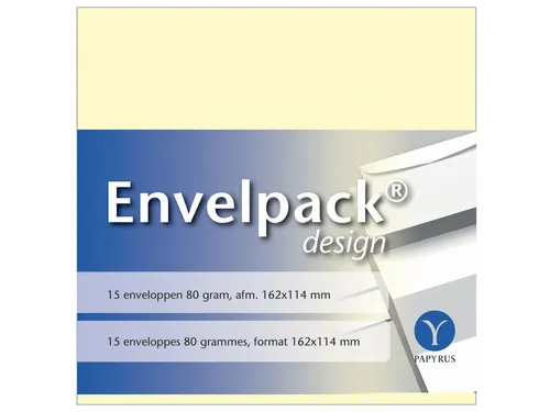 Envelop Papyrus Envelpack Design C6 114x162mm ivoor 894400 15 stuks