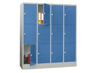 lockerkast,HxBxD 1850x1600x500mm,4x3vakken,RAL7035,front RAL5012 - 2