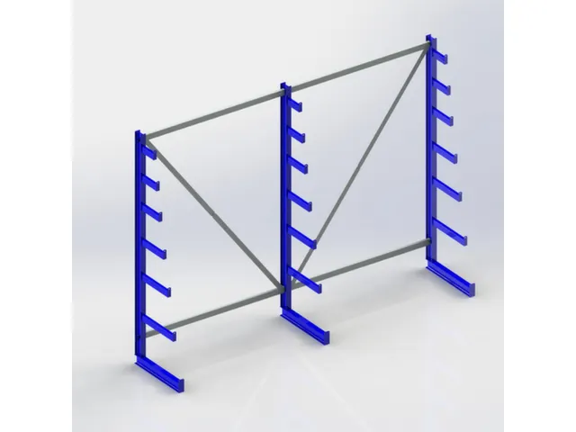 Rayonnage canitlever universel HxlxP 2000x2700x590mm 7bras (pied inclu