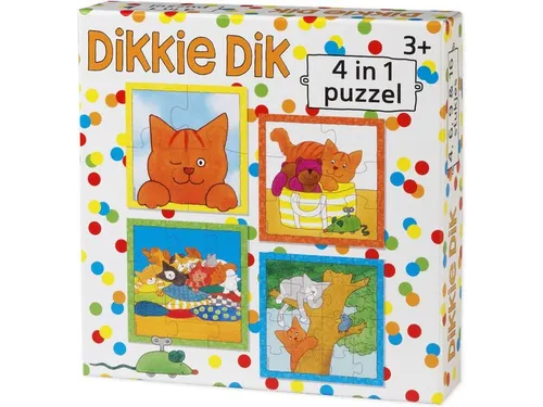 Bambolino Toys Puzzel Dikkie Dik 4in1 puzzel 4+6+9+16 stukjes