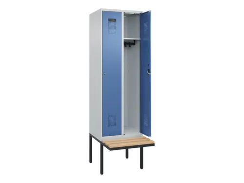 locker met bank,HxBxD 2120x600x815mm,2vak,vak B 300mm,cilinderslot