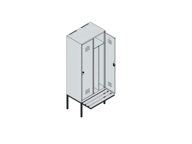 locker voor scheiding van kleding,HxBxD 2120x800x815mm,2vak