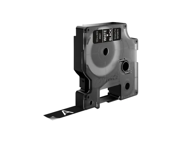 Labeltape Dymo 45021 D1 S720610 12mmx7m wit op zwart