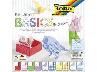 Vouwblaadjes Folia 80gr 20x20cm 50 vel 2-zijdig 10 basics designs - 2