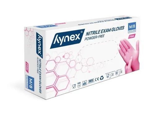 Handschoen Hynex nitril M roze 3.5gr 100 stuks
