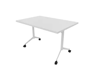 klaptafel,HxBxD 750x1200x800mm,hoekig,T-voet wit,ovale buis,blad wit - 1