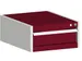 ladekast HxBxD 250x525x525mm 1lade RAL7035 front RAL3004