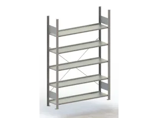 Inhaakstelling Basisveld Verzinkt 1850x1306x336mm 5legborden 80kg - 1