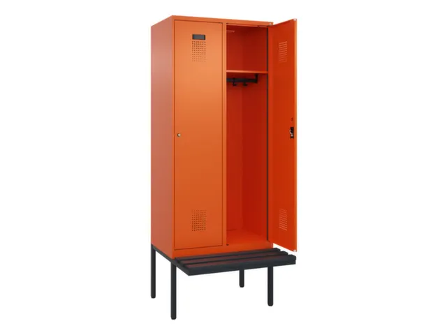 locker met bank,HxBxD 2120x800x815mm,2vak,vak B 400mm,cilinderslot