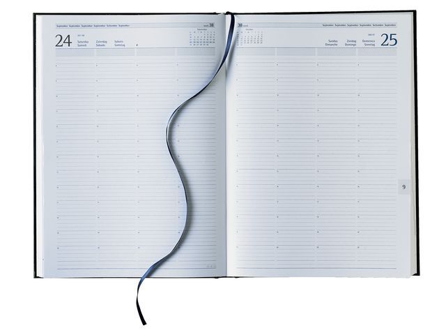 DiscountOffice Rome Agenda, 4 Kolommen, 1 dag per pagina, zwart