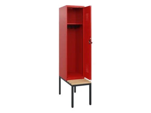 locker met bank,HxBxD 1950x400x815mm,1vak,vak B 400mm,draaigrendel