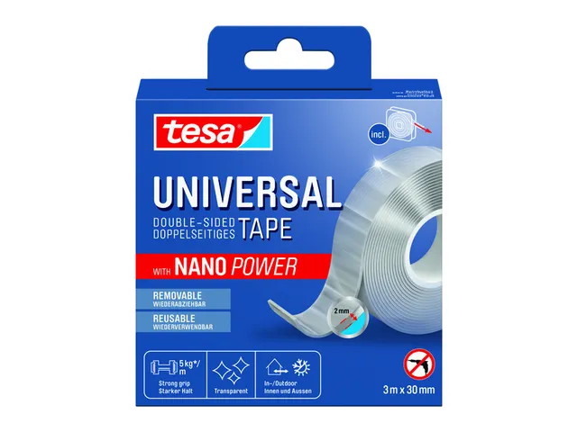 tesa Plakband Nano Power dubbelzijdig 30mmx3m