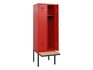 locker met bank,HxBxD 1950x600x815mm,2vak,vak B 300mm,cilinderslot - 1