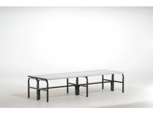 dubbele zitbank,HxL 450x1500mm,alu. lijsten,frame poedercoat.,RAL7016