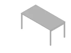 bureau HxBxD 730x1600x800mm blad grijs 4-voeten aluminium