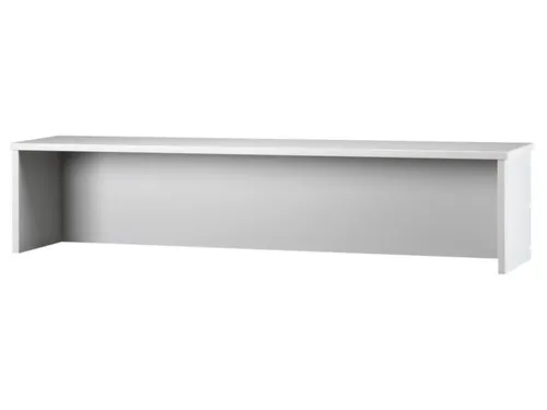 opzetvitrine,HxBxD 350x1600x320mm,hout,lichtgrijs,slijt- en krasvast