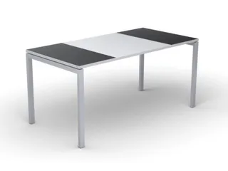 bureau HxBxD 750x1400x800mm blad zwart/wit rechthoekig 4-voeten wit - 2
