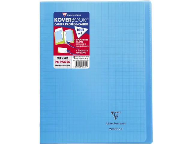 Schrift Koverbook A4+ 48 vel Seyès, kaft in PP assorti transparant