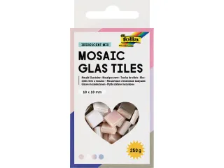 Folia Mozaieksteentjes glas 10x10mm iriserend assorti - 1