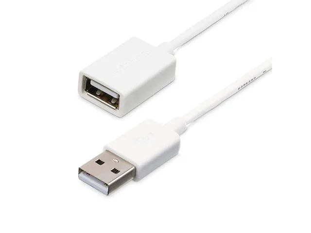 1m USB 2.0-verlengkabel wit A naar A M/F