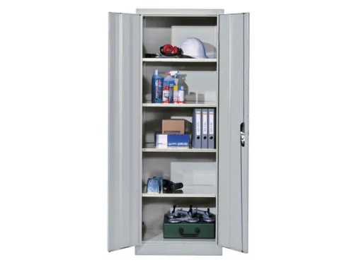 universele kast,RAL 7035,HxBxD 1950x800x400mm,4xStalen bodem,cil.-slot