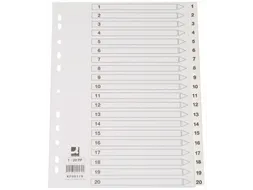 Tabbladen PP Set 1-20 Met Indexblad A4 11-Gaats Wit Personaliseerbaar