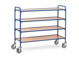 Bijzetwagen 32950 4 Etages Hout 250kg 1250x470mm Ral5007 - 1