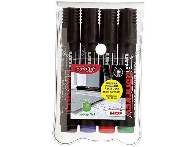 Uni PROCKEY permanent marker PM-122, etui 4 stuks