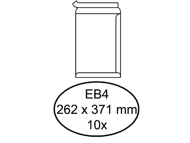 Envelop Hermes Akte Eb4 262x371mm Zelfklevend Wit 10stuks