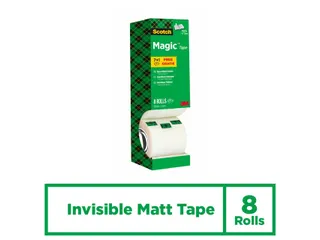 Plakband Scotch Magic 810 19mmx33m onzichtbaar mat 7+1 gratis - 2