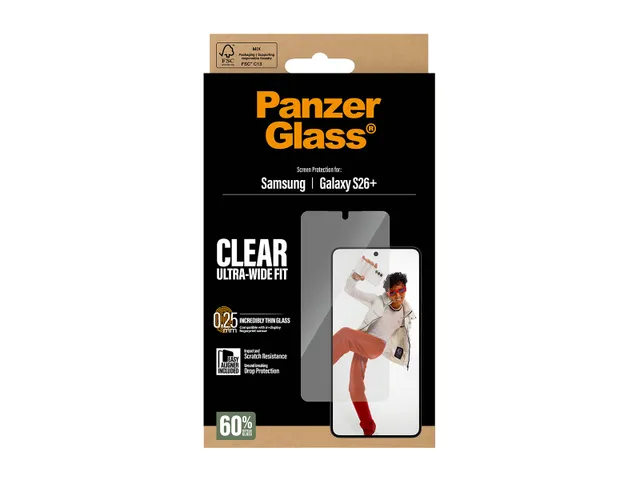 PanzerGlass Ultra-Wide Samsung Galaxy S26 Plus Screen Protector Temper