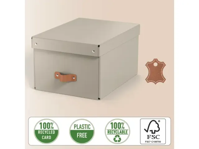 Boîte de rangement Leitz Puro avec couvercle 17L beige set 2 pièces