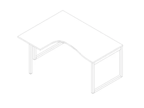 hoek-bureau,HxBxD 730x1600x1200mm,blad wit,verdieping links