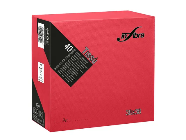 Infibra I-0457 P-to-P Servet 38x38cm 1/4 vouw 2-Laags Rood 1440 Stuks