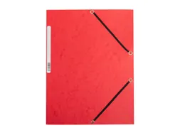 Elastomap A4 Met 3 Kleppen Karton Rood Voor 200 Vel Pak 10 Stuks