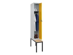 locker met bank,HxBxD 2120x300x815mm,1vak,vak B 300mm,draaigrendel