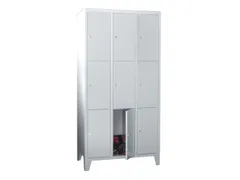 lockerkast,RAL 7035,HxBxD 1850x900x500mm,3x3vakken,vak B 300mm