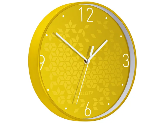 Wandklok Leitz WOW Ø29cm geel
