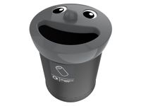 Afvalbak Smiley Face Bin 52 Liter Aluminium Cans Zwart Grijs